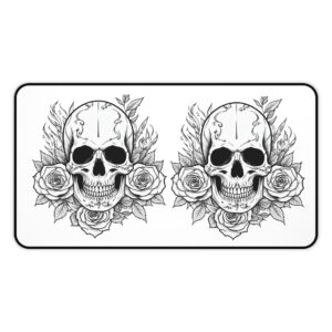 Skull Desk Mat White